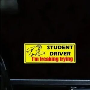 Funny Student Driver Bumper Magnet I’m Freaking Trying Sloth Decal Sign Set Of 3